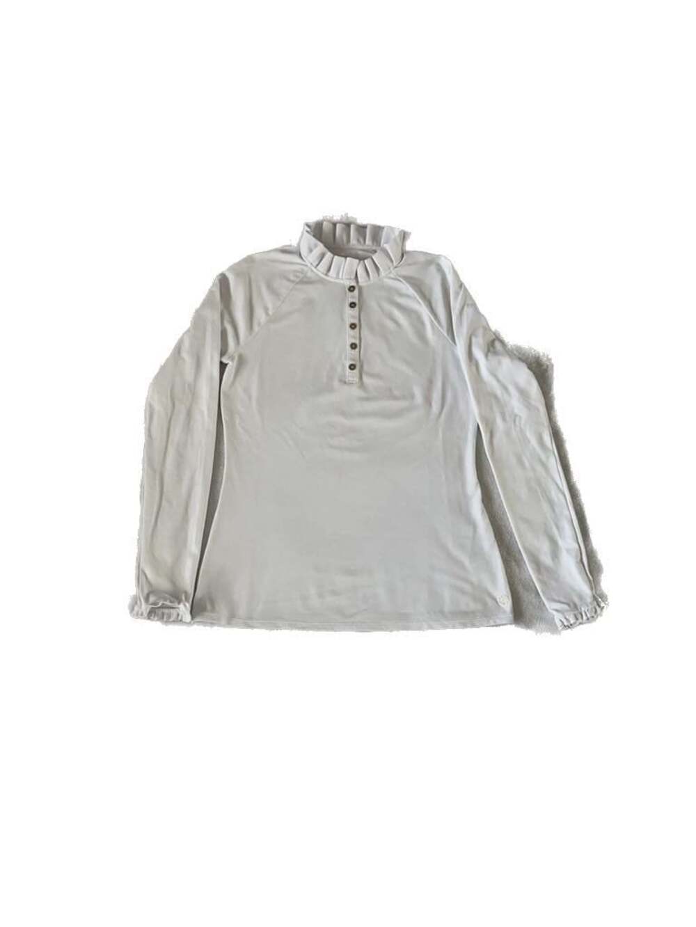 Lilly Pulitzer Luxletic UPF 50+ Meryl Nylon Ruffle Collar Top White Size S